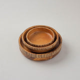 Wooden Bowl with Coconut Shell Inlay